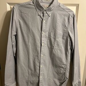 J. Crew Men's Light Gray Casual Button-Down Shirt